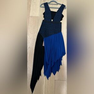 Self Portait Navy and Black Asymmetrical Dress — Size 2